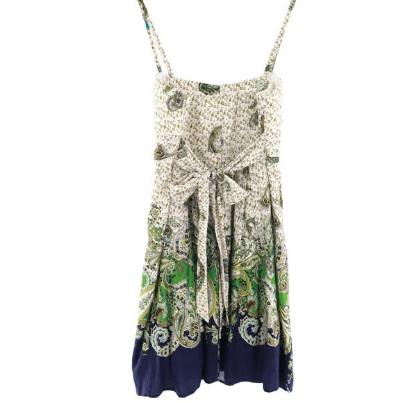 BCX Paisley Sundress Women 9 White Boho Garden Party Cruise Vacation Hippie - Picture 3 of 10